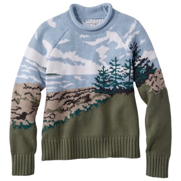 L.L.Bean Signature | XL Scenic Landscape Organic Cotton Sweater - Picture 3 of 11